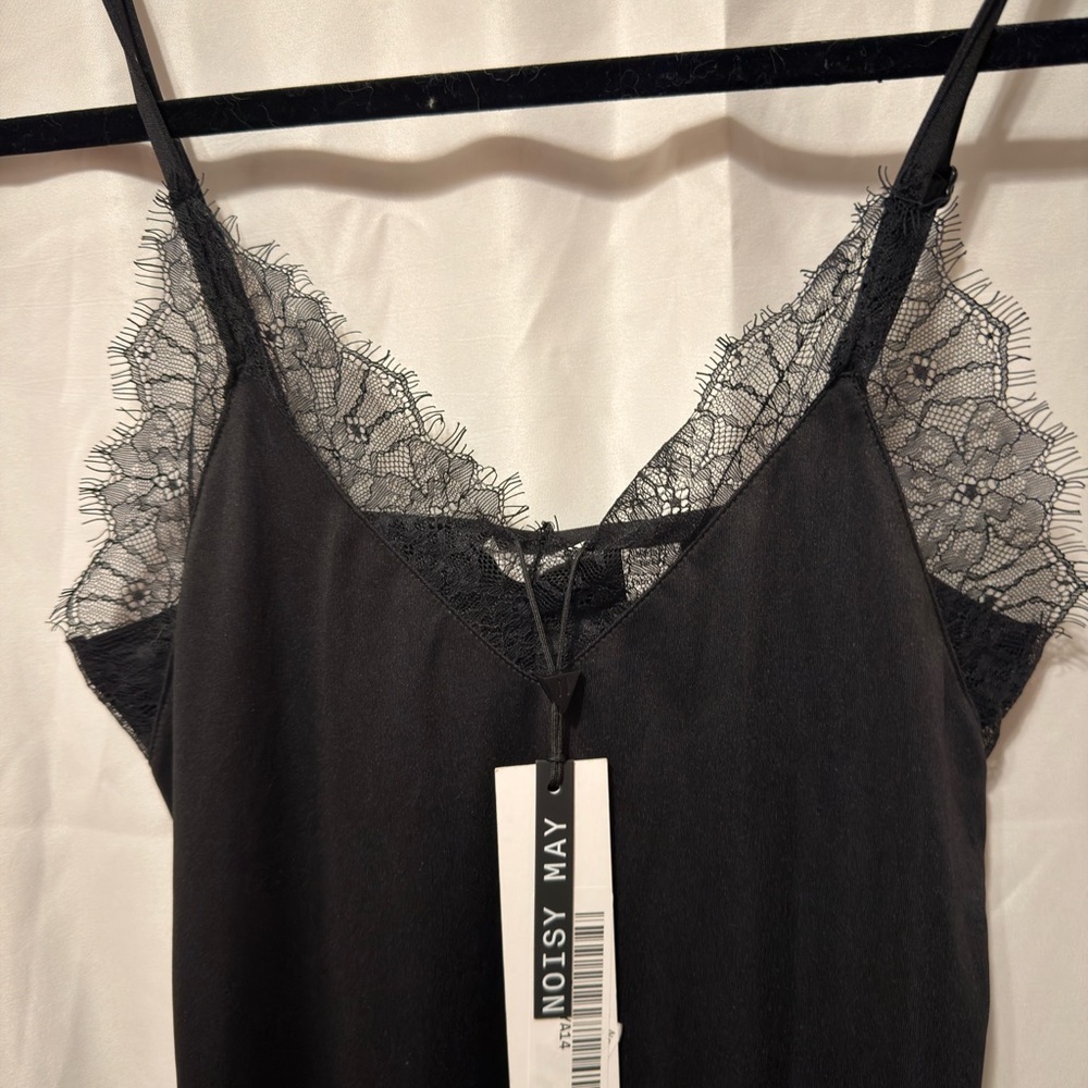 Noisy May NWT Black Lace Cocktail Slip Mini Dress size small - Picture 10 of 12